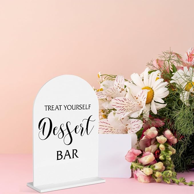Dessert Table Sign Dessert Bar Sign Wedding Table Signs for Engagement Bridal Shower Birthday Party Candy Bar Desk Decorations Clear Acrylic Decor