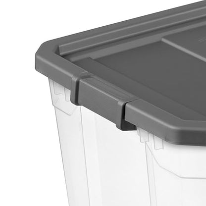STERILITE 108 QT. Clear Stacker Storage Container Tote with Latching LID 4-Pack 4 X 1