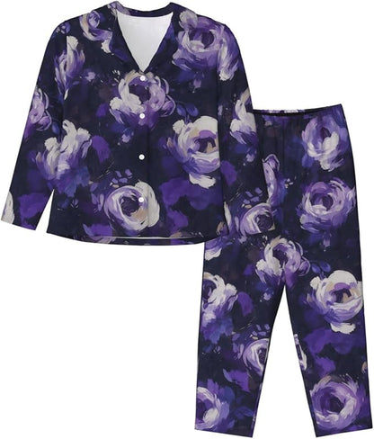 Retro Bee And Floral Women'S Pajama Sets Ultra-Soft Printed Sleepwear