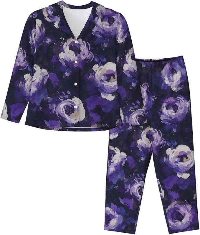Retro Bee And Floral Women'S Pajama Sets Ultra-Soft Printed Sleepwear