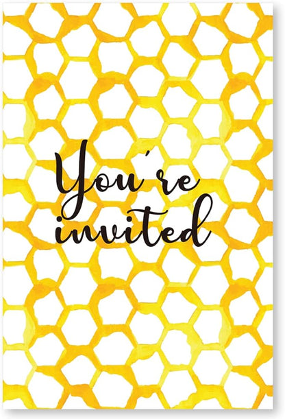 Soiceu Cute Bee-Day Bee 1st Birthday Invitations with Envelopes Set of 20 Watercolors Beehive Bee 1 Year Old First Birthday Party Invites