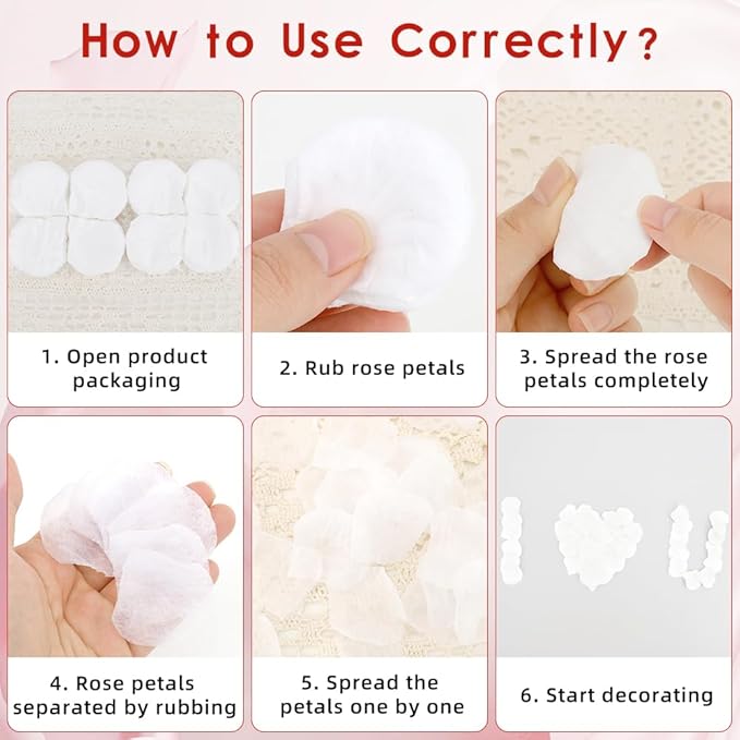 Rose Petals 2000pcs Artificial Silk White Rose Petals Flower Petals Fake Faux Roses Petal for Romantic Night Roses Petal Decorations for Wedding Proposal Anniversary Valentine's Day Flower Decorations