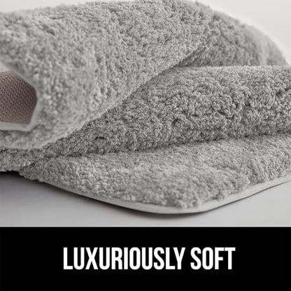 GORILLA GRIP Bathroom Rugs, Ultra Soft Absorbent Mat, Thick Plush Bath Rug, Machine Washable, Microfiber Quick Dry, Mats for Shower, Bathtub and Floor, Home Decor Accessories, 24x17, Light Gray