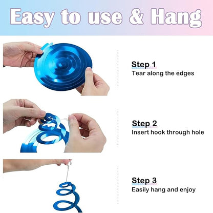 30pc Hanging Swirl Decorations Pink and Blue Swirl Streamers Party Decorations for Baby Shower, Birthday Party