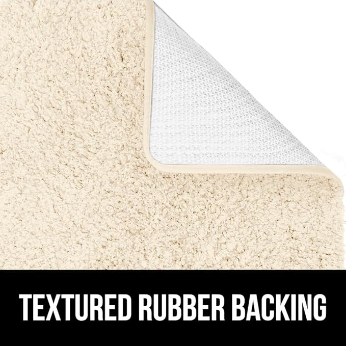 GORILLA GRIP Bathroom Rugs, 30x20, Ultra Soft Absorbent Mat, Thick Plush Bath Rug, Machine Washable, Microfiber Quick Dry, Mats for Shower, Bathtub and Floor, Home Decor Accessories, Ivory