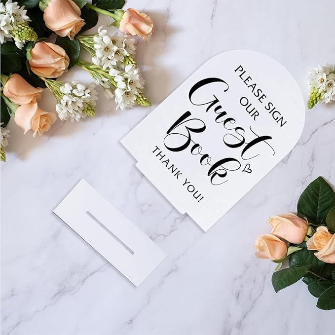 Guest Book Sign Please Sign Our Guestbook Signs Wedding Signs for Engagement Bridal Shower Ceremony Reception Event Party Table Acrylic Decor