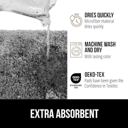 GORILLA GRIP Bathroom Rugs, Ultra Soft Absorbent Mat, Thick Plush Bath Rug, Machine Washable, Microfiber Quick Dry, Mats for Shower, Bathtub and Floor, Home Decor Accessories, 24x17, Grey