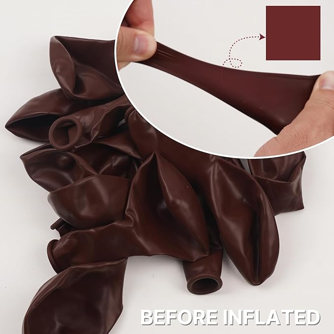 PartyWoo Burgundy Balloons 50pcs 5 Inch Small Dark Chestnut Red Maroon Balloons for Graduation Wedding Thanksgiving Birthday Bachelorette Citizenship Strawberry Theme Party Decorations Red-Y62