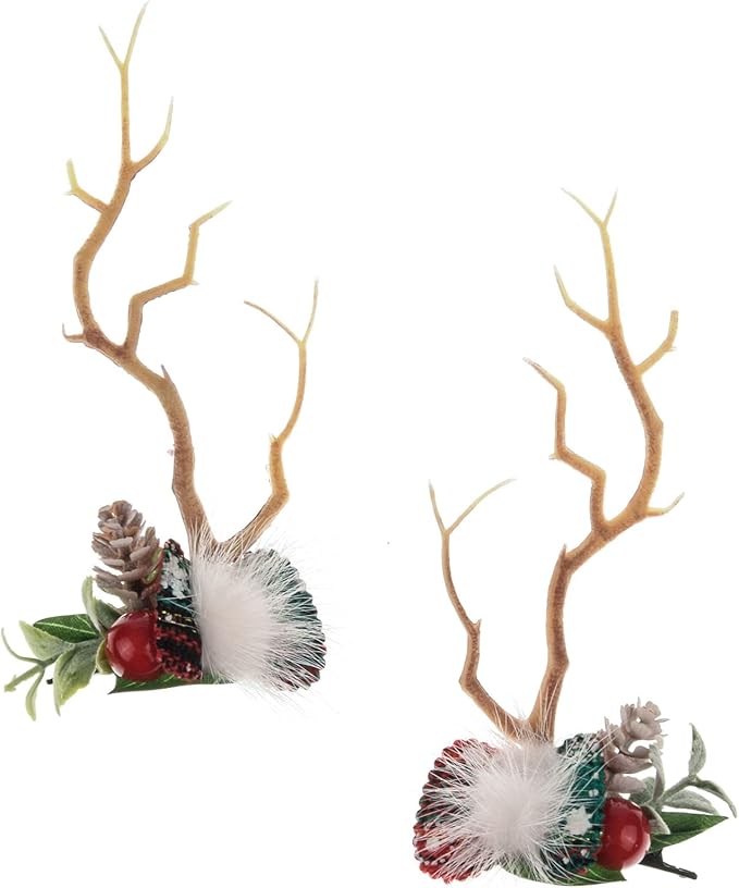 TOECWEGR Christmas Reindeer Antlers Headband Hair Clips Hair Hoop Girl Holiday Beauty Headdress