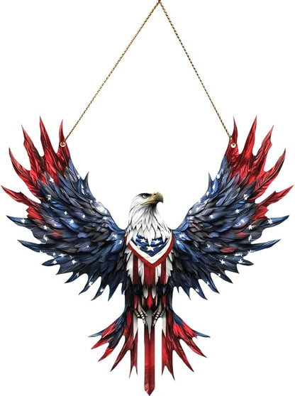 4th of July Independence Day Decor, Veteran Honor American Eagle Acrylic Ornament, 6-Inch, Military Gift, Memorial Day, Veteran’s Day Keepsake, Patriotic Hanging Decoration