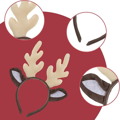 DIVINA VITAE Christmas Reindeer Antlers Headband Cute Antler Headband Headpiece Womens Deer Antlers Costume