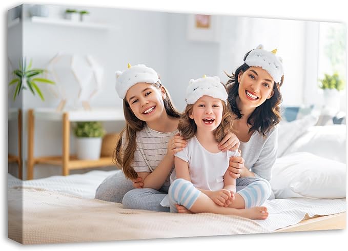 DBLAKI Personalized Custom Canvas Prints - Custom Framed Canvas Prints With Your Photos,Printed Photo To Canvas Wall Art Ideal for Home Decor Gifts Keepsakes 18" x12"