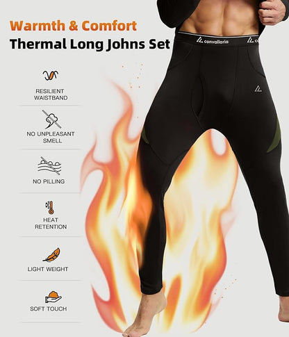 CL convallaria Thermal Underwear Long Johns Set Mens Winter Gift Hunting Gear Sport Base Layer Bottom Top