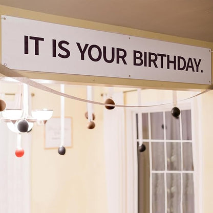 6x1Ft Large Reusable Birthday Banner for Office Party Decor, Vinyl Birthday Sign with Grommets & Strong Tape, Indoor Outdoor Wall Decorations for Colleagues, Family, Friends Celebration 2Pcs Merch