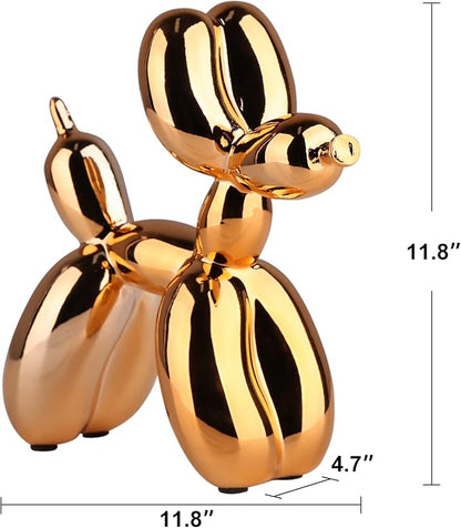 Orange Balloon Dog Statue-balloon Animal Decor, Crafts Living Room Desktop Shelf Decorations,Preppy Home Decor Accents, Bedroom Modern Sculpture Desk Decors,office Gold Decoration Small Figurines