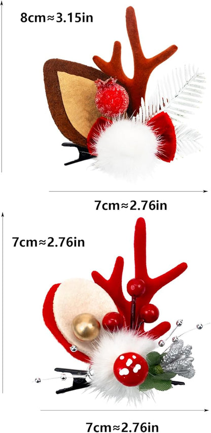 TOECWEGR Christmas Reindeer Antlers Headband Hair Clips Hair Hoop Girl Holiday Beauty Headdress
