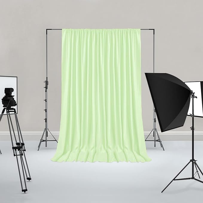 Hiasan 10ftx10ft Light Sage Backdrop Curtains for Parties, Polyester Photography Backdrop Drapes for Family Gatherings, Wedding Decorations
