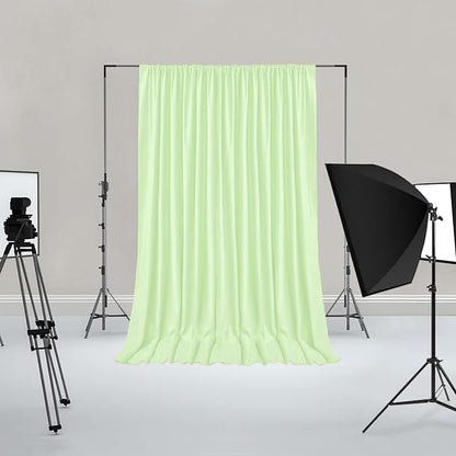 Hiasan 10ftx10ft Light Sage Backdrop Curtains for Parties, Polyester Photography Backdrop Drapes for Family Gatherings, Wedding Decorations