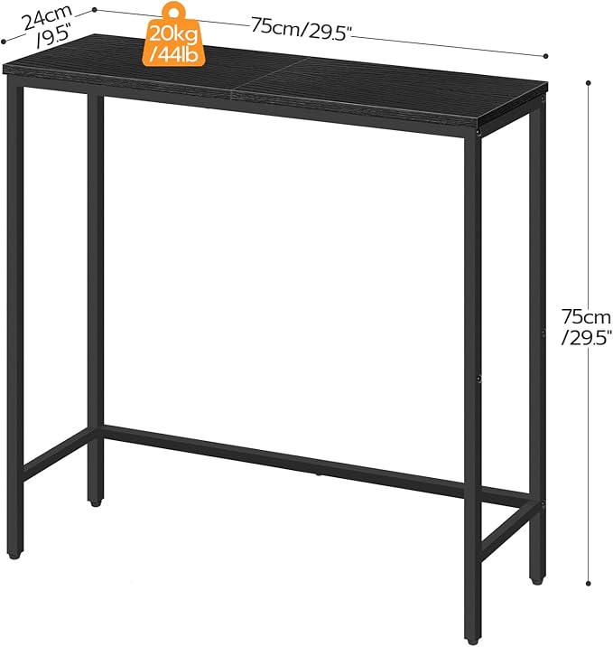 HOOBRO 2 Pack Narrow Console Table, 29.5" Small Entryway Table, Thin Long Sofa Side Display Table, for Hallway, Bedroom, Living Room, Foyer, Black BK75XGP201