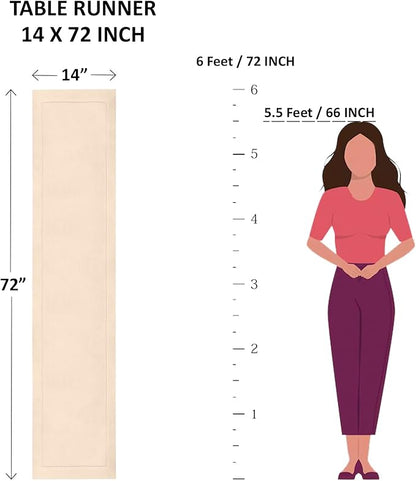 Solino Home Linen Table Runner 72 Inches Long - Athena, 100% Pure Linen Chambray Mustard Yellow Table Runner 14 x 72 Inch for Dining