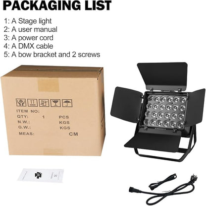 Par Light 300W LED Stage Lights IP65 Waterproof Outdoor 3500K~7500K Uplights Warm&Cold White Strobe Wash Light DMX512 Sound Activated for Outdoor Show Christmas Party Wedding