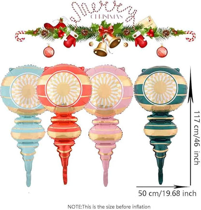 Christmas Ballooons Set Christmas Gourd Balloons Xmas Mylar Colorful Balloons Kit for Christmas-Themed Party Birthday Party Supplies Decorations 4 PCS