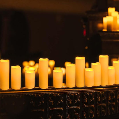 24-Pack Flameless LED Candles with Remote Control - Battery Operated Fake Candles, Timer Function, 3 Brightness Levels, Indoor Outdoor Use for Wedding, Christmas, Home Decor
