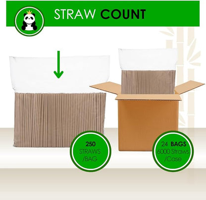 Pandaboard™ Compostable Bamboo Cocktail Straws/Stirrers (Short) - Unwrapped - bag of 250