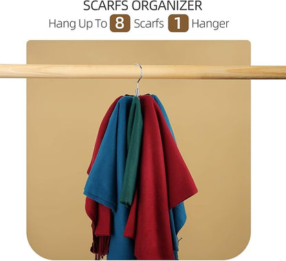 ZEDODIER Belt Organizer for Closet, Heavy-Duty Rotating Belt Hanger Rack Holds up to 24 Belts, Hanging Space Saving Metal Belt Holder for Closet Storage, Silver