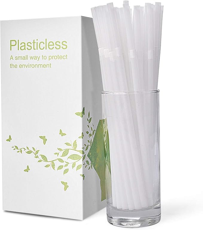 100 Count 100% Plant-Based Compostable PLA Straws - Plasticless Biodegradable Flexible Drinking Straws- A Fantastic Eco Friendly Alternative to Plastic Straw