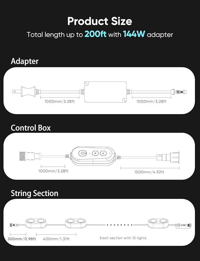 APPECK Permanent Outdoor Lights Pro 150ft, 108W RGBCW Eaves Lights with 108 LED Lights, 80lm, Cuttable, 111 Scene Modes, IP67 Waterproof Lighting for Christmas Decoration, Work with Alexa, White
