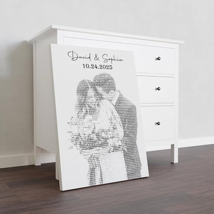 GABITA Personalized Wall Art for Couples, Anniversary Canvas for Couple Parent Grandparent, Our First Dance Canvas Poster, Vinyl Record Wedding Song Lyrics for Anniversary Keepsake 5