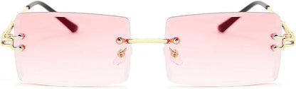 FEISEDY Vintage Rimless Sunglasses Rectangle Frameless Candy Color Glasses Women Men B2642