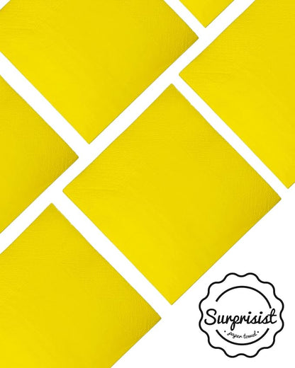 Yellow Cocktail Napkins 5 * 5inch disposable Beverage Napkin paper for Cocktail, Wedding, Dinner，Birthday Party Dessert Wine Paper Napkins（ 120 Count）