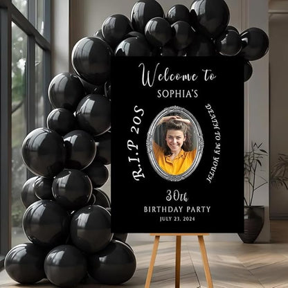 RIP 20s Welcome to My 30th Birthday Party Sign, Personalized Funeral For My Youth Custom Decor, Death to My Youth Welcome Board.