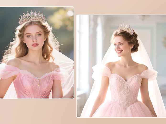 Kamirola Tiaras Princess Crown for Women and Girls Crystal Headbands for Bridal, Princess for Wedding and Party(TR21)