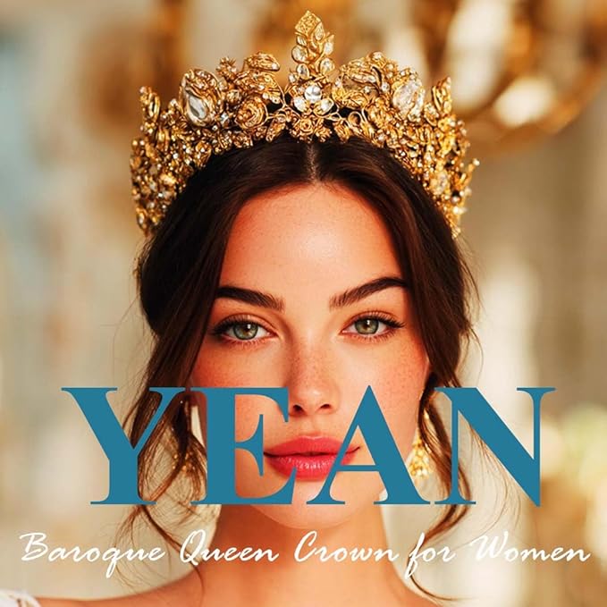 Yean Gold Flower Crown Greek Leaf Headpiece Bridal Hair Accessories for Women