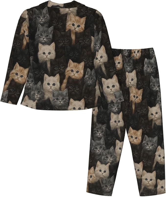 Retro Bee And Floral Women'S Pajama Sets Ultra-Soft Printed Sleepwear