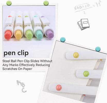 Gel Pens, 5Pcs 0.5mm Fine Point Pens With Smooth Writing, Quick Dry Aesthetic Pens For Journaling, Ballpoint for Office Writing Supplies, Gifts for Women and Men (Ivory White)
