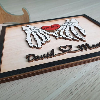 Personalized Forever My Boo Wooden Sign, Wedding Halloween Decorations, Couple Hand Skeleton Wooden Frame, Gothic Decor, Boo Sign, Custom Names For Couples Ghost Wood Sign, Birthday Gift for Boyfriend Girlfriend 3