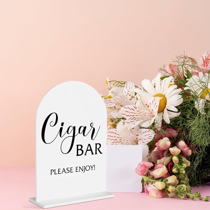 Cigar Bar Sign Wedding Bar Sign Wedding Table Signs for Engagement Bridal Shower Ceremony Reception Event Birthday Party Clear Acrylic Decor