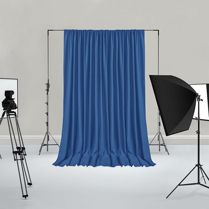 Hiasan Royal Blue Backdrop Curtains for Parties, Polyester Photography Backdrop Drapes for Family Gatherings, Wedding Decorations, 5ftx10ft, Set of 2 Panels