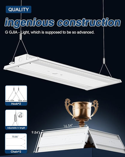 LED Linear High Bay Light, 130W 19500LM 0-10V Dimmable 5000K Daylight, Adjustable High Bay LED Shop Lights Lighting Fixtures for Garage Warehouse Workshop, UL