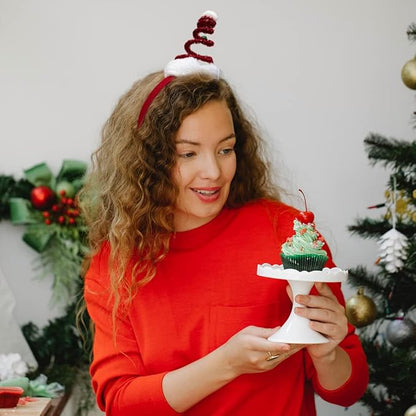 Madison Tyler Red Christmas Tree Headband for Women | Cute Spiral Triangle Christmas Tree | Lightweight Party Headband