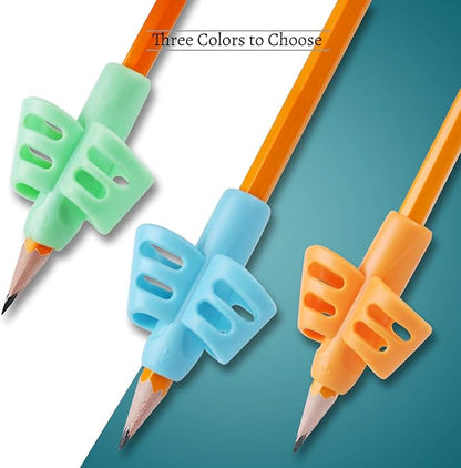 Pencil Grips, Pencil Grips for Kids Handwriting, Children Pen Writing Aid Grip Set Posture Correction Tool for Kids Preschoolers Children, Hollow Ventilation Design, 3 Pack