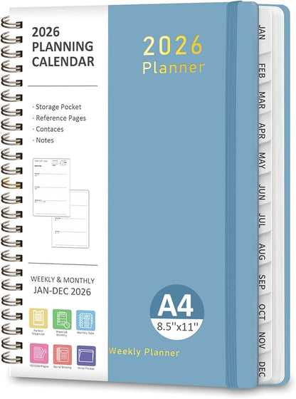 2026 Planner, Weekly and Monthly Calendar Academic Planner, Jan 2026 - Dec 2026, 8.5‘’ x 11'', Planning Agenda Book for Desk Accessories and School Supplies - Letter Size