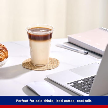 JOLLY CHEF 𝟏𝟎𝟎𝟎 𝐏𝐚𝐜𝐤 16 oz Clear Plastic Cups,Disposable Cups Drinking Cups for Ice Coffee,Milkshake, Cold Drinks
