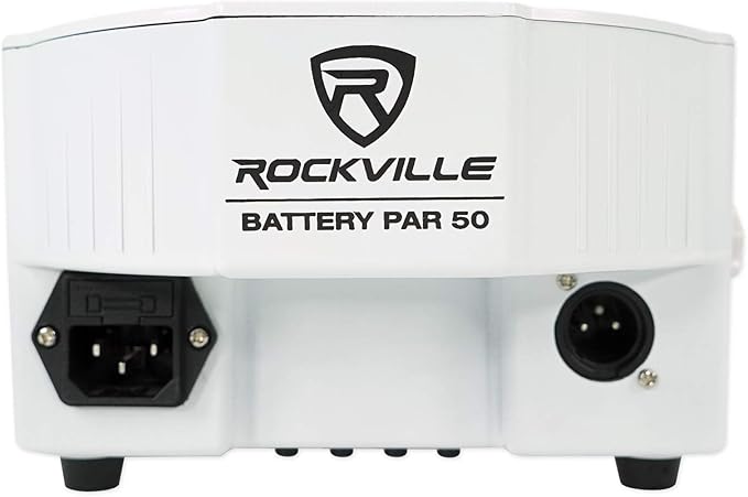 Rockville BATTERY PAR PACK 50 WHITE 20W Rechargeable Wash Lights (10), RGB Color Mixing, Wireless DMX, Remote Included, for DJs and Event Lighting