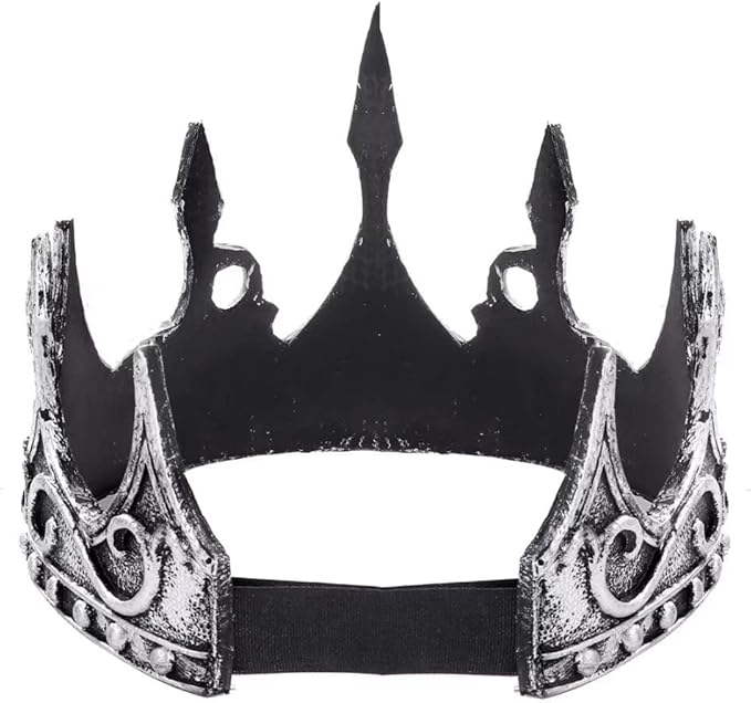 DothRayan Royal King Crown for Cosplay Prop Holiday Party, Halloween Costume Prom Party, Adjustable Royal Crown Prince Tiara