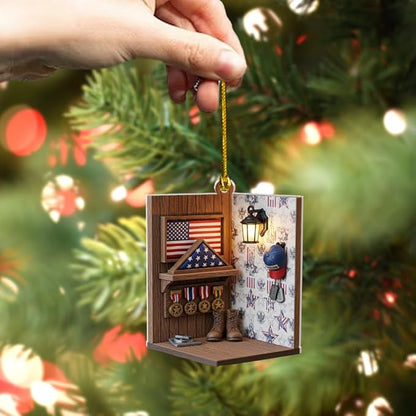 Custom Veteran Ornament 2025, Personalized Military Christmas Tree Decorations, Patriotic Home Decor, Holiday Xmas Gifts for Veterans and Soldiers